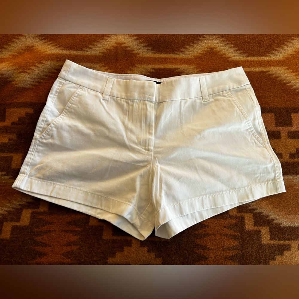 J. Crew White Cotton Chino Shorts